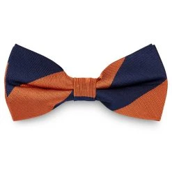 Trendhim Noeud Papillon En Soie Bleu Marine Et Orange