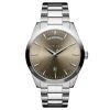 Fawler Eric | Montre En Acier Inoxydable Brun Et Argent Avec Affichage Du Jour Et De La Date
