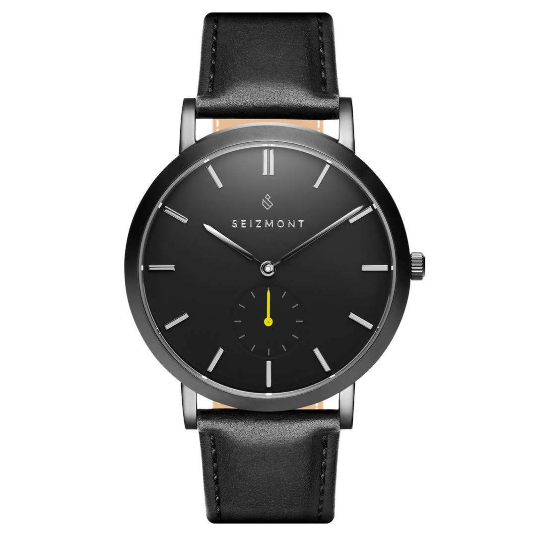 Seizmont Montre Minimaliste Aether Ivano Noire Et Jaune 3 Seizmont Montre Minimaliste Aether Ivano Noire Et Jaune