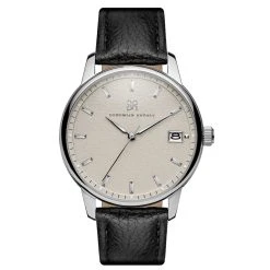 Bohemian Revolt Mirage | Montre En Acier Inoxydable Argenté Avec Cadran Blanc Et Bracelet En Cuir