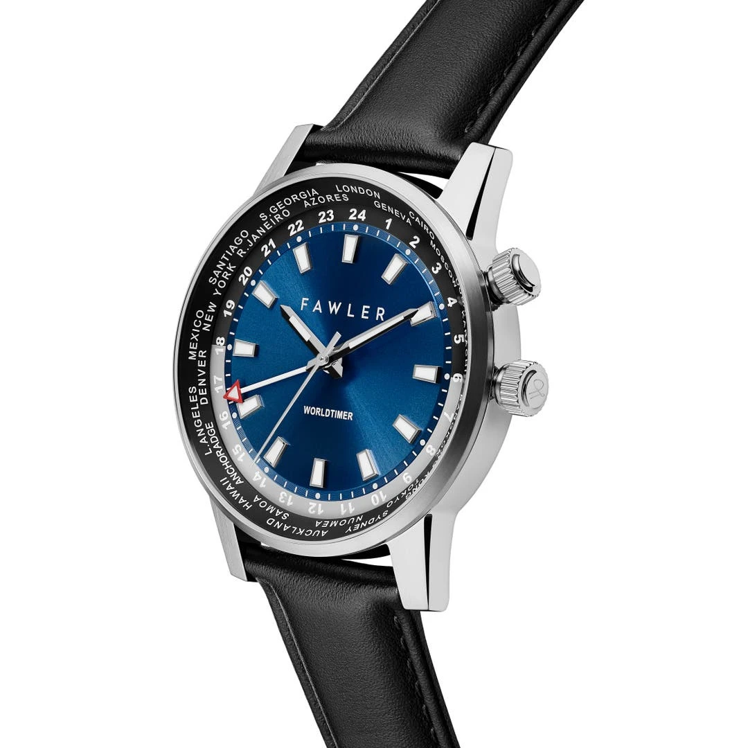 Fawler Gentium | Montre GMT à Heure Universelle En Acier Inoxydable Bleu 5 Fawler Gentium | Montre GMT à Heure Universelle En Acier Inoxydable Bleu – Image 3