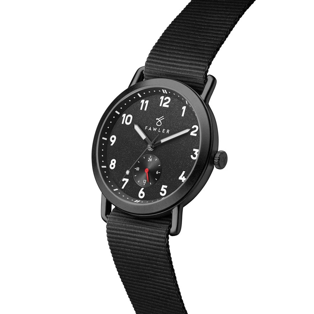 Fawler Kronos | Montre D'extérieur Noire Avec Bracelet En Nylon Noir 5 Fawler Kronos | Montre D'extérieur Noire Avec Bracelet En Nylon Noir – Image 3