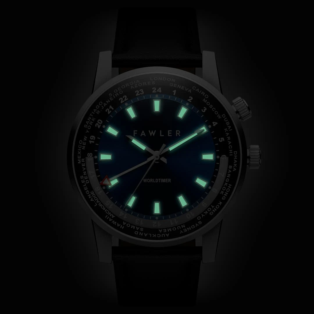 Fawler Gentium | Montre GMT à Heure Universelle En Acier Inoxydable Bleu 4 Fawler Gentium | Montre GMT à Heure Universelle En Acier Inoxydable Bleu – Image 2
