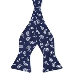 Tailor Toki Noeud Papillon En Coton Bleu Marine à Motif Cachemire