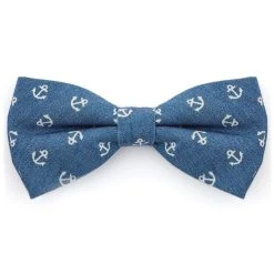 Bohemian Revolt Noeud Papillon Bleu à Motif Ancre Marine