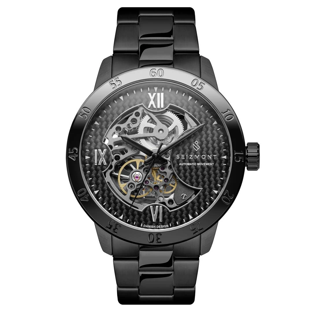 Seizmont Dante II | Montre Squelette Noire Avec Cadran En Fibre De Carbone 3 Seizmont Dante II | Montre Squelette Noire Avec Cadran En Fibre De Carbone