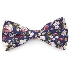 Bohemian Revolt Noeud Papillon Floral Bleu Foncé