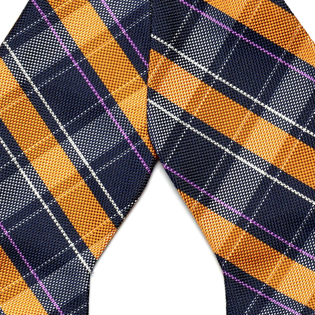Tailor Toki Noeud Papillon Soie Plaid Orange Et Bleu Marine 4 Tailor Toki Noeud Papillon Soie Plaid Orange Et Bleu Marine – Image 2