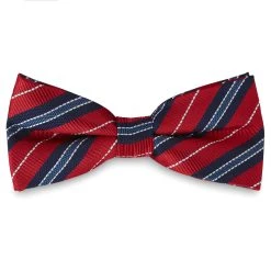 Tailor Toki Noeud Papillon Rouge Et Bleu à Coutures Blanches Surpiquées