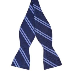Trendhim Noeud Papillon En Soie Bleu Marine à Rayures Pastel