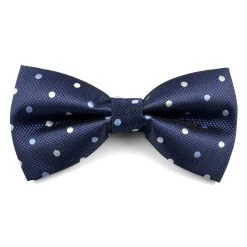 Tailor Toki Noeud Papillon Bleu Marine à Pois Blancs