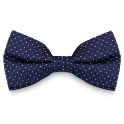 Trendhim Nœud Papillon En Soie Bleu Marine à Pois Blancs