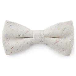 Bohemian Revolt Noeud Papillon En Lin Blanc