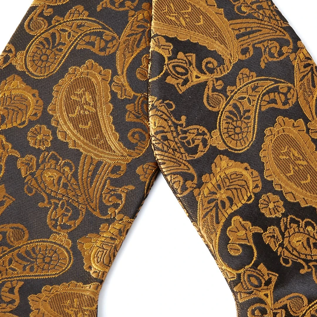 Tailor Toki Noeud Papillon à Motif Cachemire Brun & Or 4 Tailor Toki Noeud Papillon à Motif Cachemire Brun & Or – Image 2