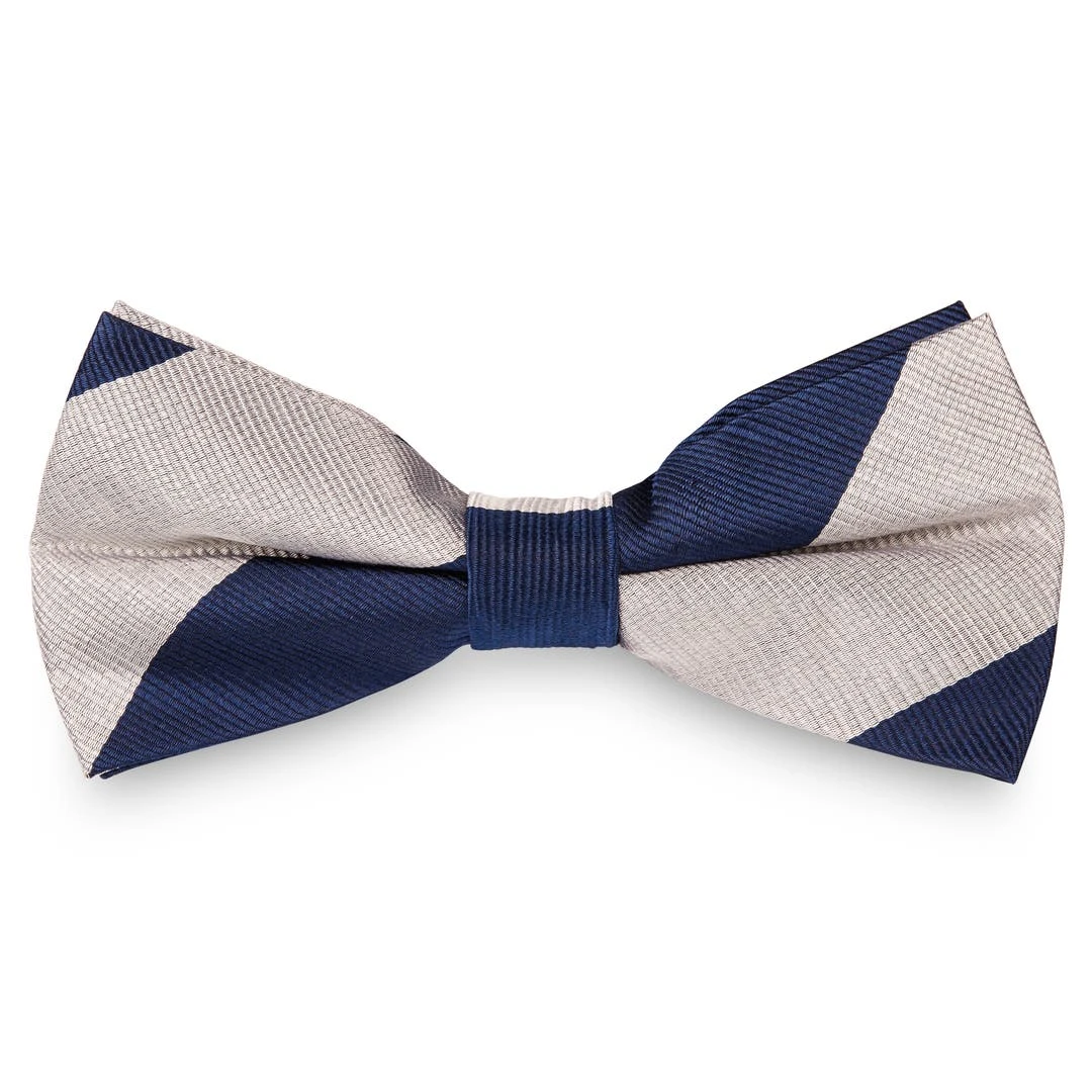 Trendhim Nœud Papillon En Soie à Rayures Bleu Et Argent 3 Trendhim Nœud Papillon En Soie à Rayures Bleu Et Argent