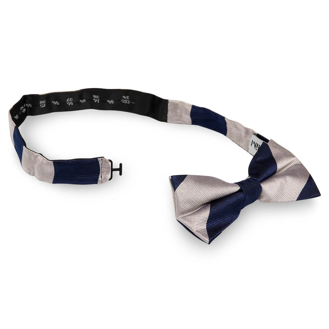 Trendhim Nœud Papillon En Soie à Rayures Bleu Et Argent 4 Trendhim Nœud Papillon En Soie à Rayures Bleu Et Argent – Image 2