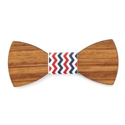 Tailor Toki Noeud Papillon En Bois Rouge Et Blanc