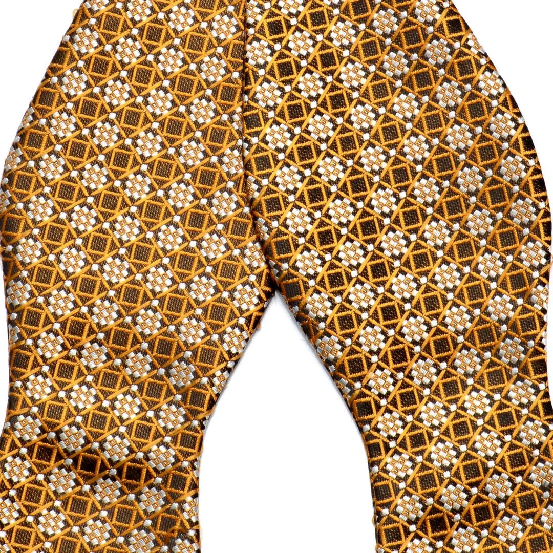 Tailor Toki Nœud Papillon à Nouer Brun Et Jaune De Style Rétro 4 Tailor Toki Nœud Papillon à Nouer Brun Et Jaune De Style Rétro – Image 2