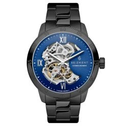 Seizmont Dante II | Montre Squelette Noire à Cadran Bleu