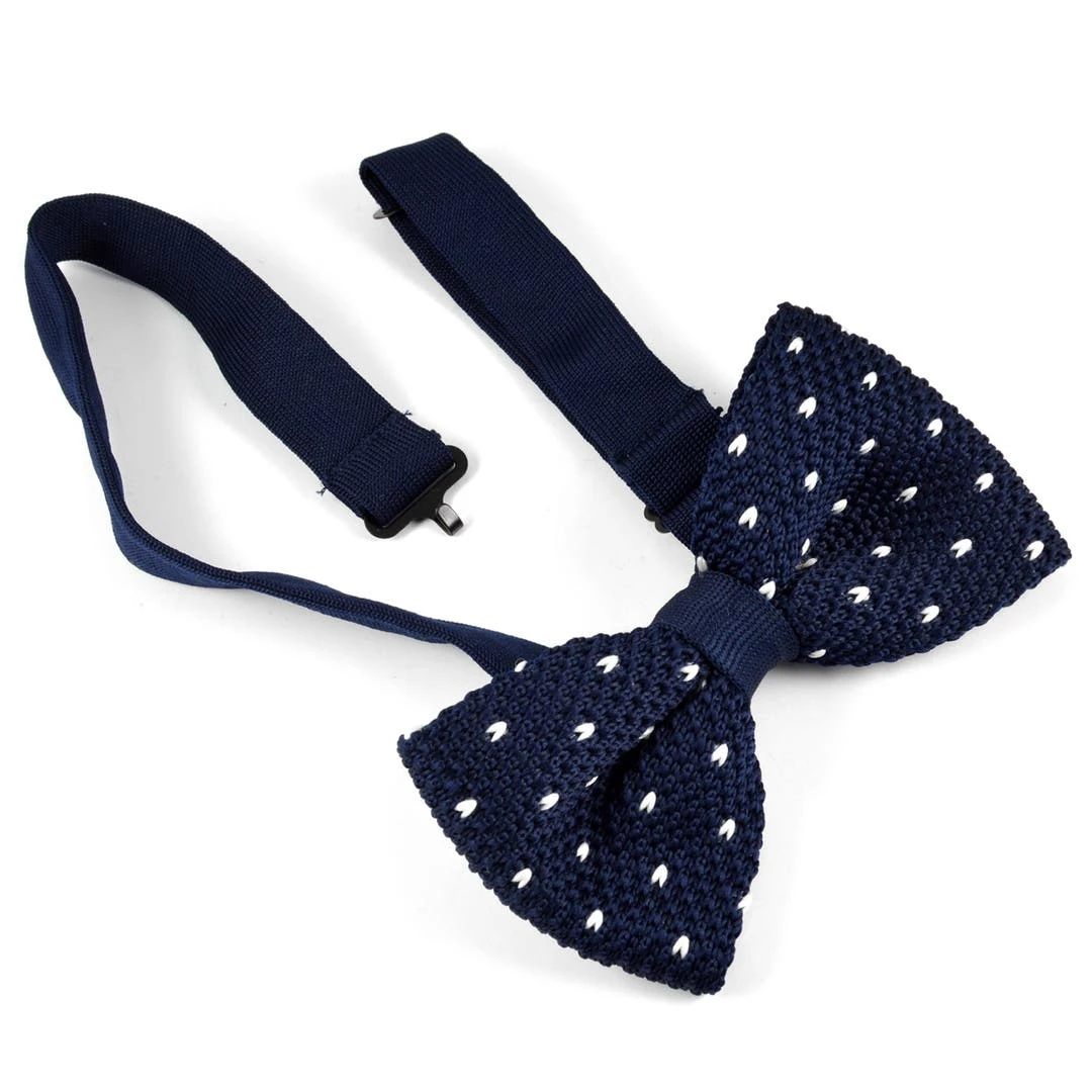Tailor Toki Nœud Papillon Tricoté à Pois Bleu Et Blanc 4 Tailor Toki Nœud Papillon Tricoté à Pois Bleu Et Blanc – Image 2