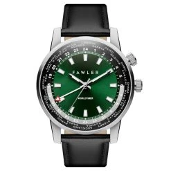 Fawler Gentium | Montre GMT à Heure Universelle En Acier Inoxydable Vert