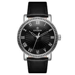 Lucleon Hydra | Montre Noire De Style Vintage En Acier Inoxydable