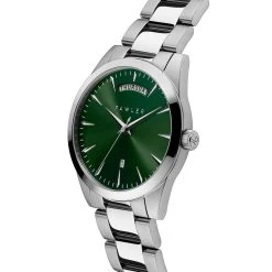 Fawler Eric | Montre En Acier Inoxydable Vert Et Argent Avec Affichage Du Jour Et De La Date -Trendhim en ligne 2 2ef