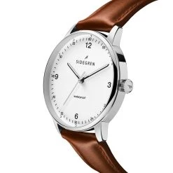 Sidegren Olivier | Montre En Acier Inoxydable Argenté Avec Bracelet Marron -Trendhim en ligne 2 2olivije