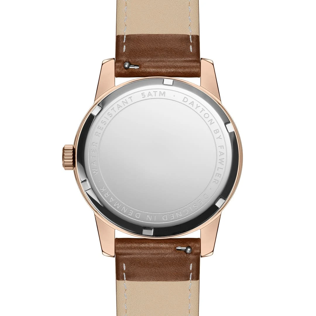 Fawler Dayton | Montre En Acier Inoxydable Couleur Or Rose Avec Cadran Vert Texturé 6 Fawler Dayton | Montre En Acier Inoxydable Couleur Or Rose Avec Cadran Vert Texturé – Image 4