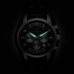 Seizmont Iphios | Montre Chronographe Noire En Acier Inoxydable Avec Bracelet Manchette En Cuir 8 Seizmont Iphios | Montre Chronographe Noire En Acier Inoxydable Avec Bracelet Manchette En Cuir -Trendhim en ligne 2 4ipsos