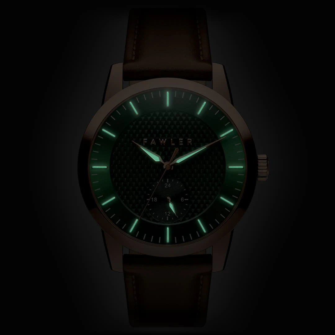 Fawler Dayton | Montre En Acier Inoxydable Couleur Or Rose Avec Cadran Vert Texturé 4 Fawler Dayton | Montre En Acier Inoxydable Couleur Or Rose Avec Cadran Vert Texturé – Image 2