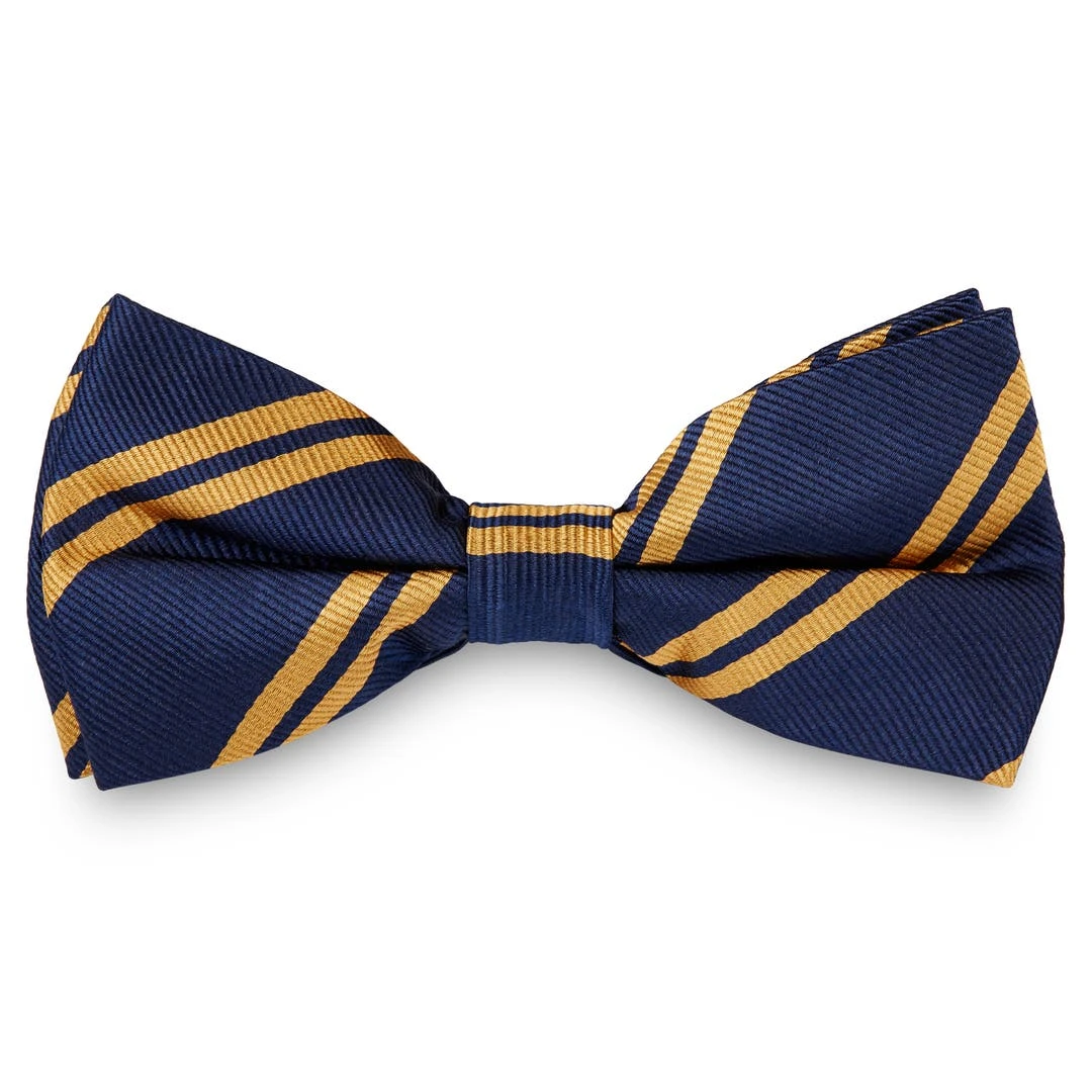 Trendhim Noeud Papillon En Soie Bleu Marine à Rayures Ocre 3 Trendhim Noeud Papillon En Soie Bleu Marine à Rayures Ocre