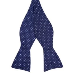 Trendhim Noeud Papillon En Soie Bleu Marine à Pois Blancs