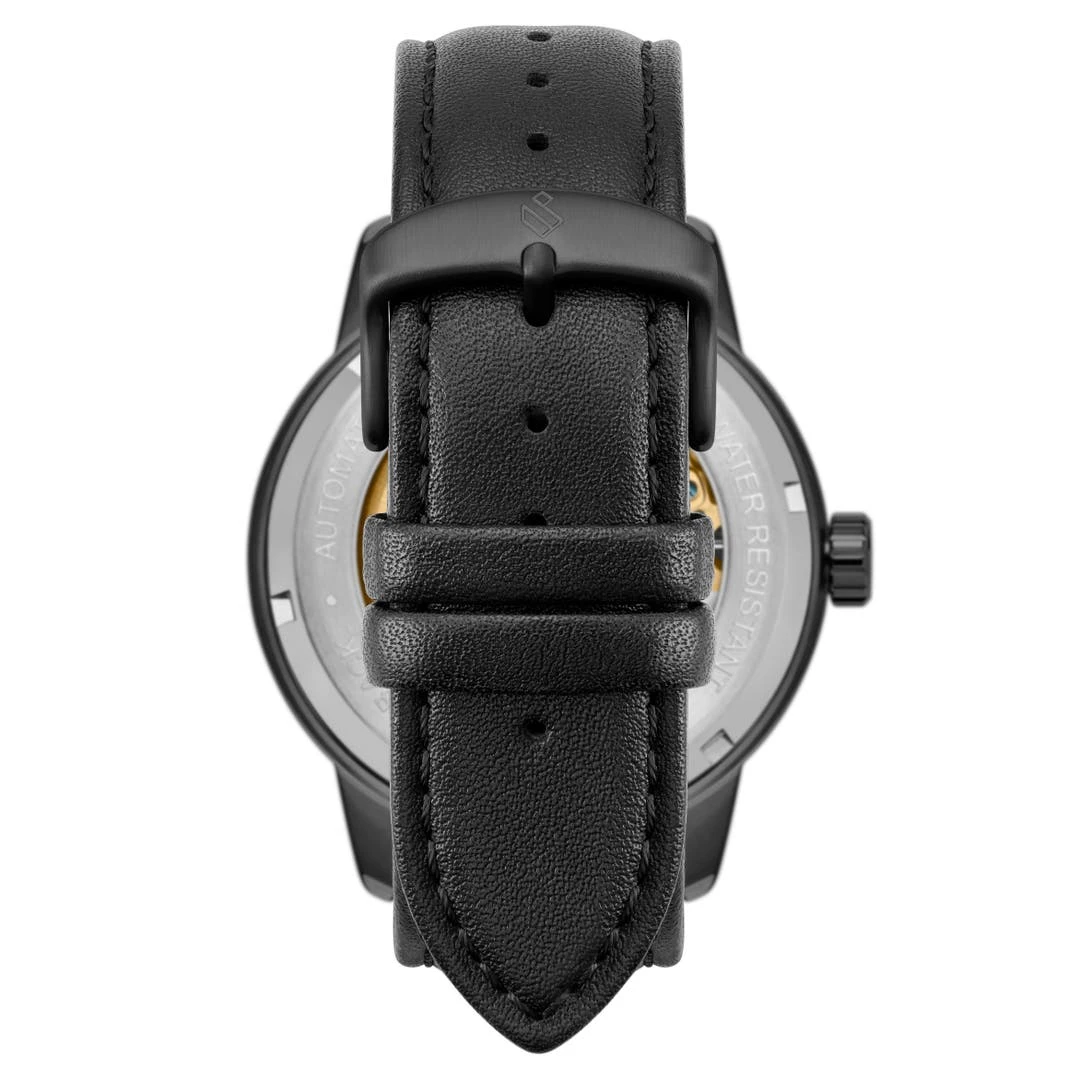 Seizmont Dante II | Montre Squelette En Acier Inoxydable Doré Avec Bracelet En Cuir Noir 6 Seizmont Dante II | Montre Squelette En Acier Inoxydable Doré Avec Bracelet En Cuir Noir – Image 4