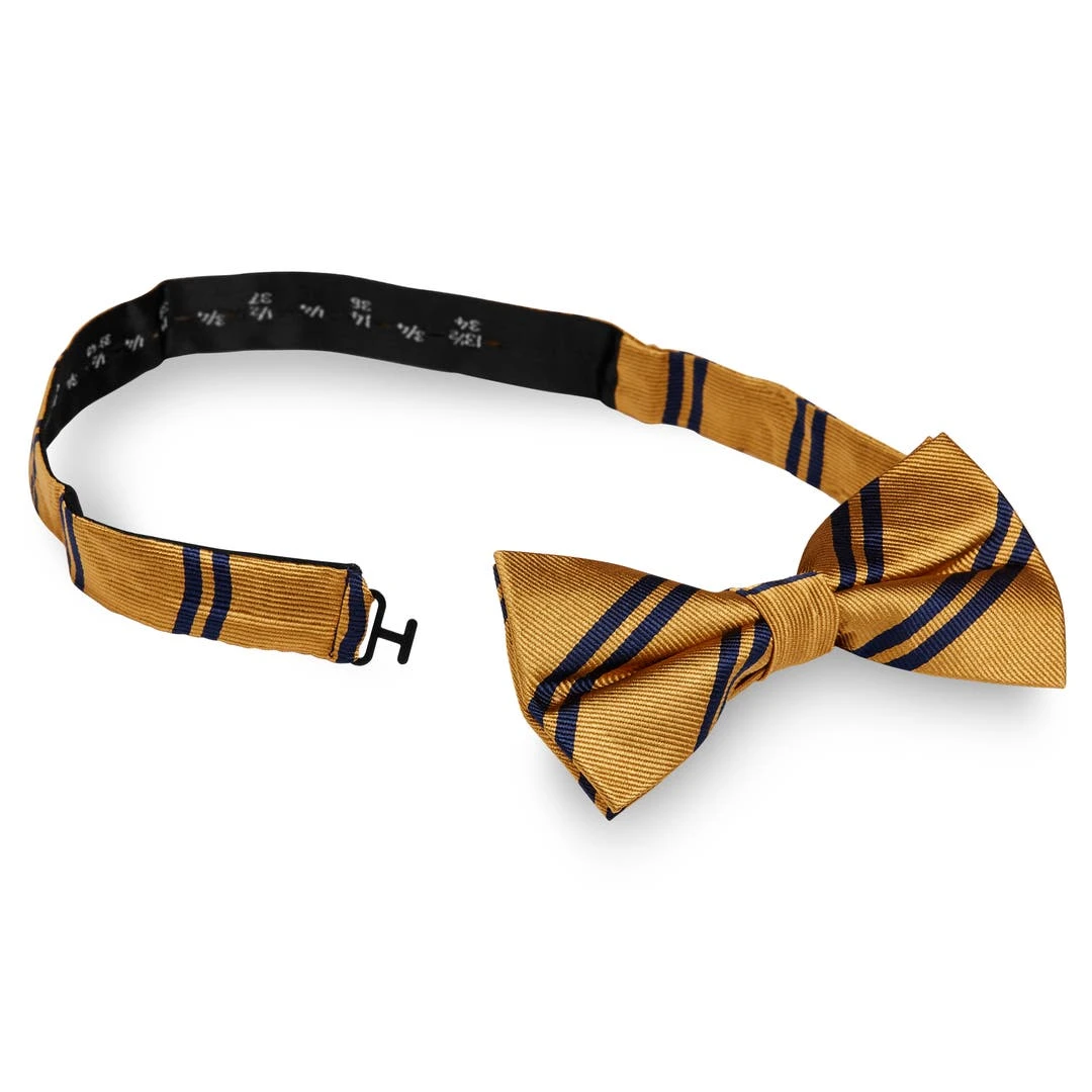 Trendhim Nœud Papillon En Soie Dorée à Rayures Bleu Marine Parallèles 4 Trendhim Nœud Papillon En Soie Dorée à Rayures Bleu Marine Parallèles – Image 2