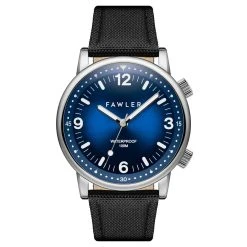Fawler Acero | Montre De Plongée Bleue En Acier Inoxydable Argenté
