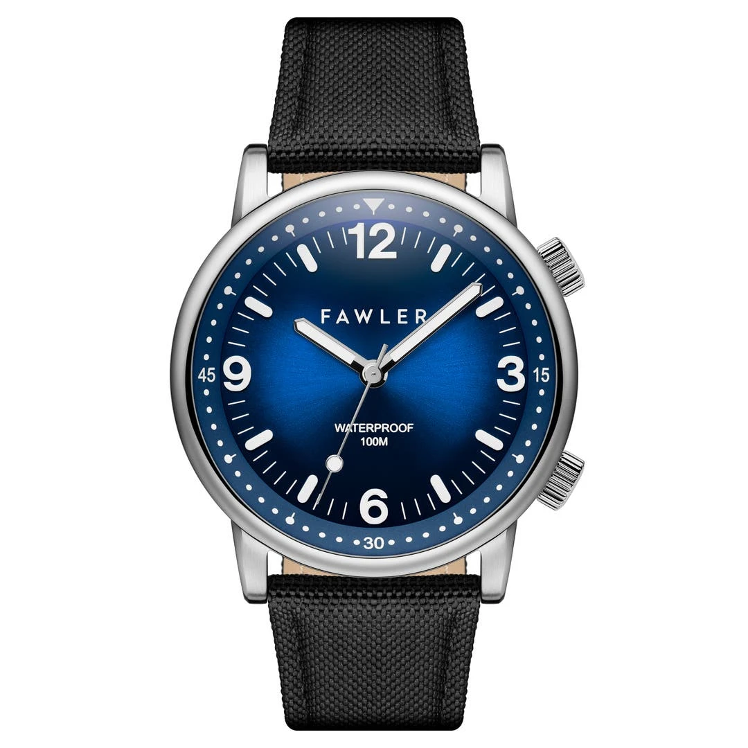 Fawler Acero | Montre De Plongée Bleue En Acier Inoxydable Argenté 3 Fawler Acero | Montre De Plongée Bleue En Acier Inoxydable Argenté