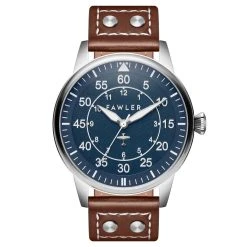 Fawler Apollo | Montre Aviateur En Acier Inoxydable Couleur Bleu Et Argent