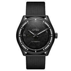 Otsu Calin | Montre Squelette Automatique Transparente Noire
