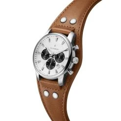 Seizmont Iphios | Montre Chronographe Blanche Et Brune En Acier Inoxydable Avec Bracelet Manchette En Cuir 9 Seizmont Iphios | Montre Chronographe Blanche Et Brune En Acier Inoxydable Avec Bracelet Manchette En Cuir -Trendhim en ligne 3 2ipsos