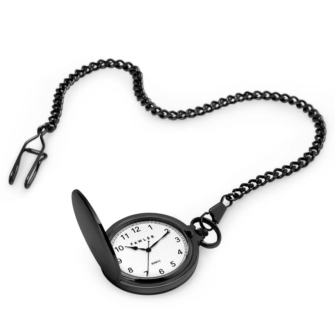 Fawler Eston | Montre De Poche Noire 4 Fawler Eston | Montre De Poche Noire – Image 2
