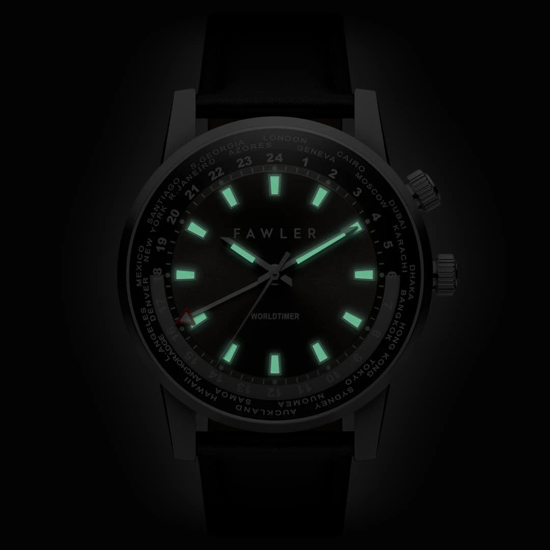 Fawler Gentium | Montre GMT à Heure Universelle En Acier Inoxydable Gris 4 Fawler Gentium | Montre GMT à Heure Universelle En Acier Inoxydable Gris – Image 2