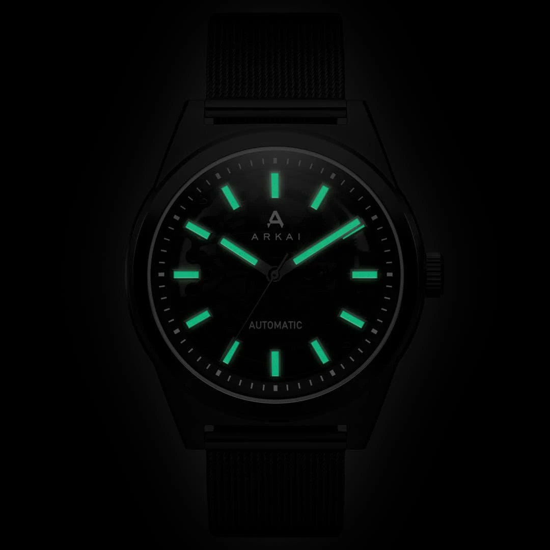 Arkai Caron | Montre Squelette Automatique En Acier Inoxydable Noir 4 Arkai Caron | Montre Squelette Automatique En Acier Inoxydable Noir – Image 2