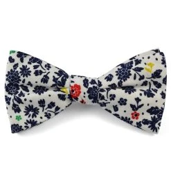 Tailor Toki Noeud Papillon En Coton à Fleurs Bleu Et Blanc