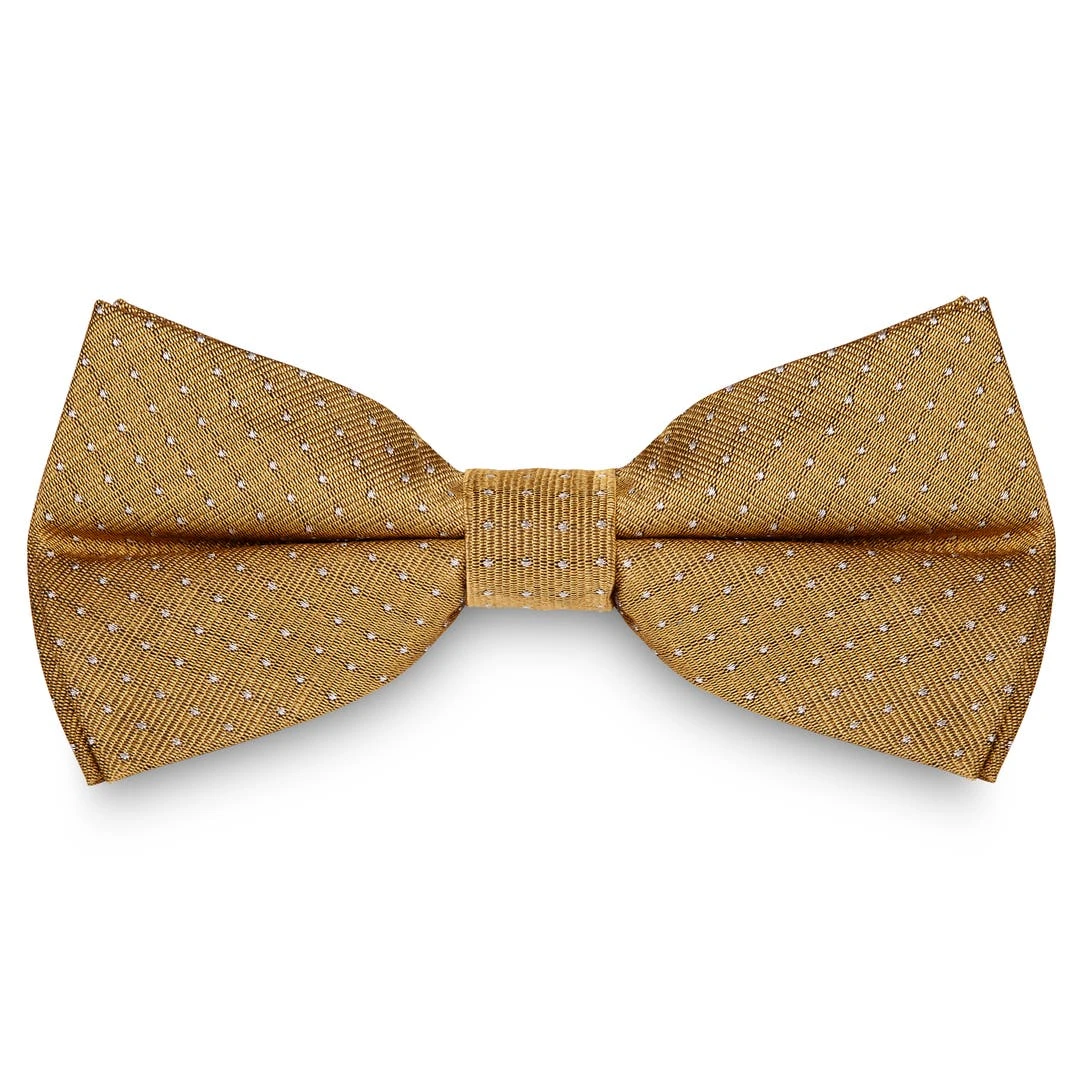 Trendhim Noeud Papillon En Soie Dorée à Pois Blancs 3 Trendhim Noeud Papillon En Soie Dorée à Pois Blancs