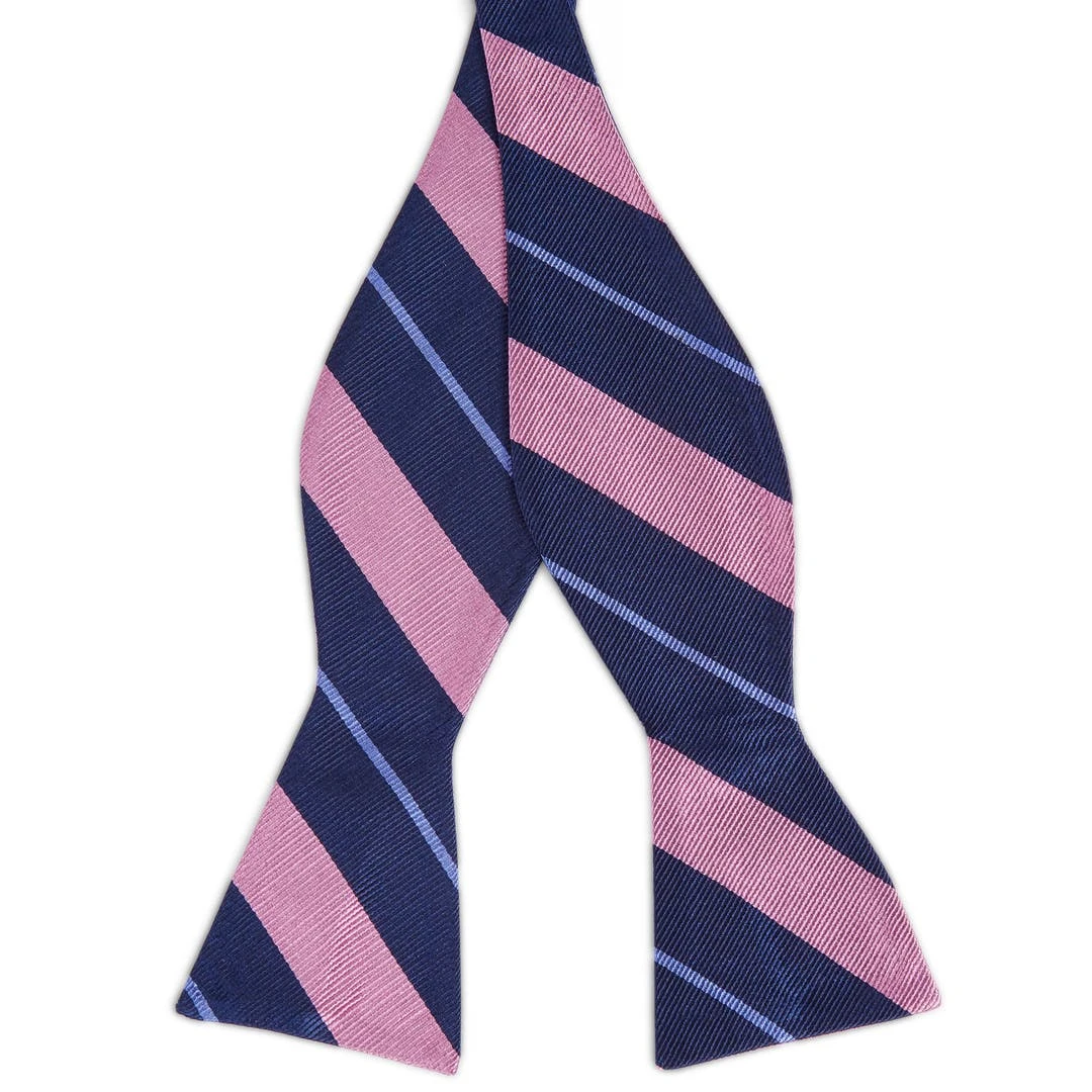 Trendhim Noeud Papillon En Soie à Rayures Rose, Bleu Marine Et Bleu Pastel 3 Trendhim Noeud Papillon En Soie à Rayures Rose, Bleu Marine Et Bleu Pastel