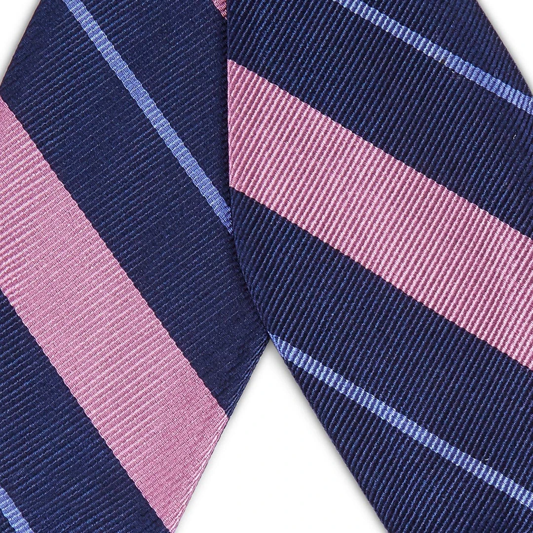Trendhim Noeud Papillon En Soie à Rayures Rose, Bleu Marine Et Bleu Pastel 4 Trendhim Noeud Papillon En Soie à Rayures Rose, Bleu Marine Et Bleu Pastel – Image 2