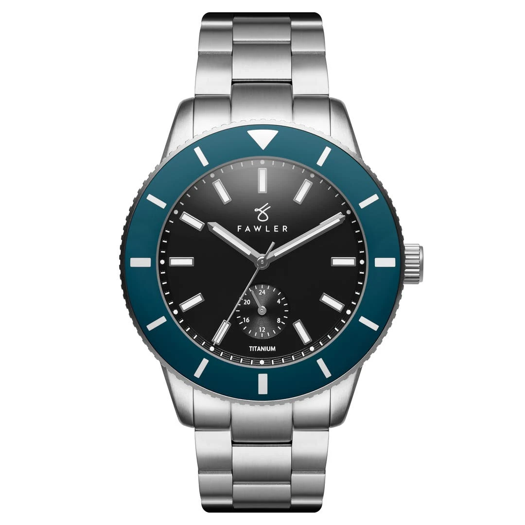 Fawler Makalu | Montre De Plongée En Titane Brossé Avec Lunette Bleue 3 Fawler Makalu | Montre De Plongée En Titane Brossé Avec Lunette Bleue