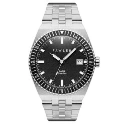 Fawler Emeritus | Montre En Acier Inoxydable à Lunette Noire