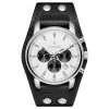 Seizmont Iphios | Montre Chronographe Noire Et Blanche En Acier Inoxydable Avec Bracelet Manchette En Cuir 2 Seizmont Iphios | Montre Chronographe Noire Et Blanche En Acier Inoxydable Avec Bracelet Manchette En Cuir -Trendhim en ligne 4 1ipsos
